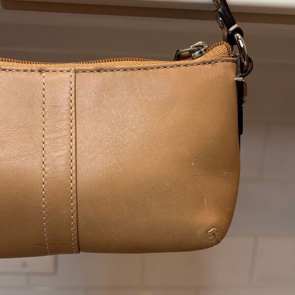 Coach Bag Purse Handbag Mini Leather Pocketbook Smooth Tan Glove Bag - Picture 6 of 14